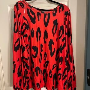 NWT Red & Black Knit/Jersey Blouse